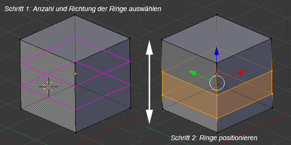 Ringschnitt und -verschiebung (Loop Cut and Slide)