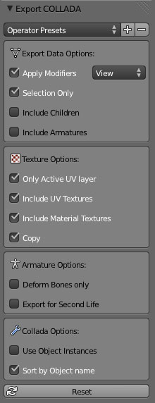 Exporter Panel
