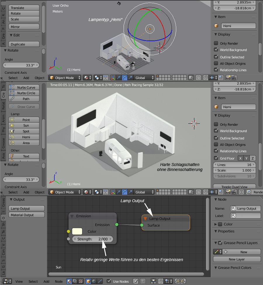 Einsatz von Hemi in Cycles