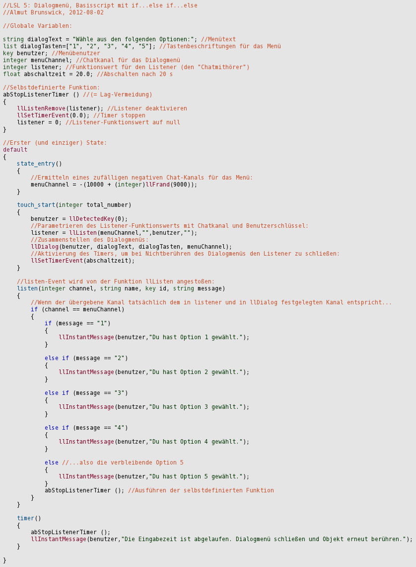 Basisscript mit if...else if-Abfrage