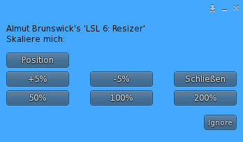 Dialogmenü des fertigen Resizers